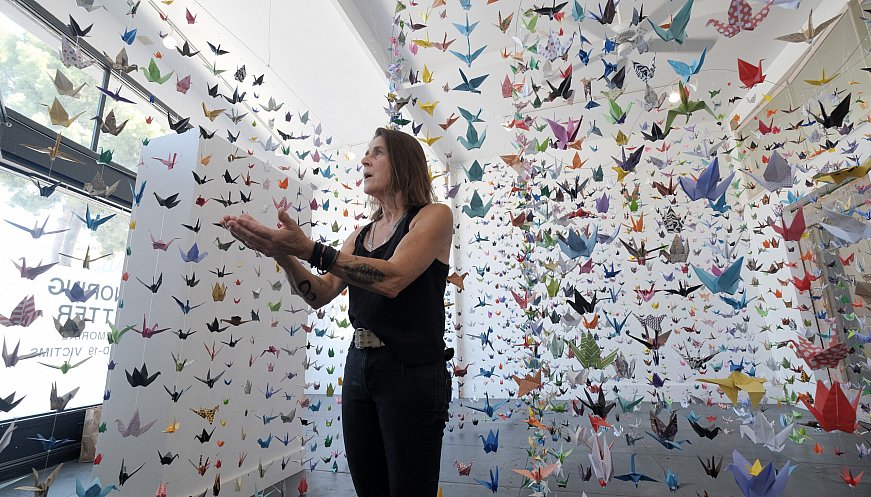 Artist Creates Origami Crane Memorial For Covid-19 Victims