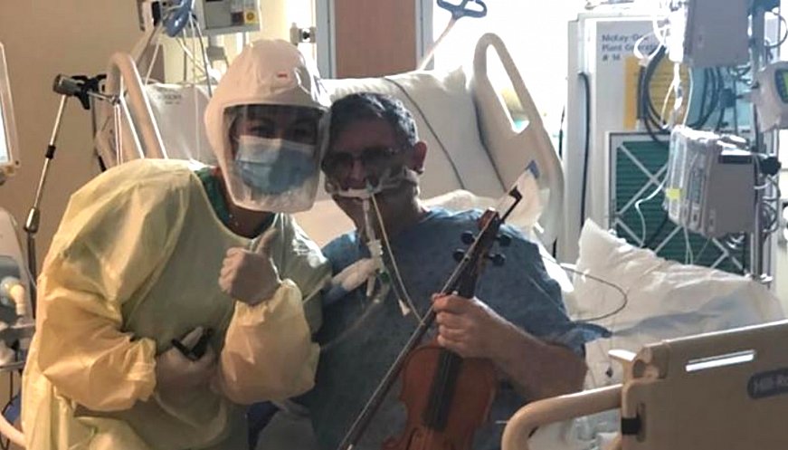 ICU Covid Patient Plays Music To Thank Healthcare Workers