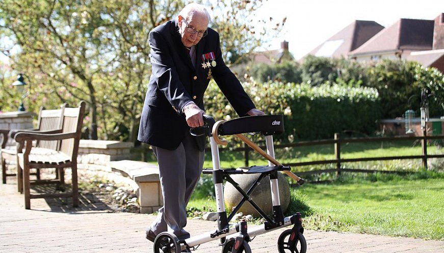 99-Year-Old War Veteran Raises $40 Million By Walking Laps In Backyard